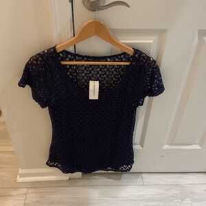 NWT Banana Republic blue laced top
